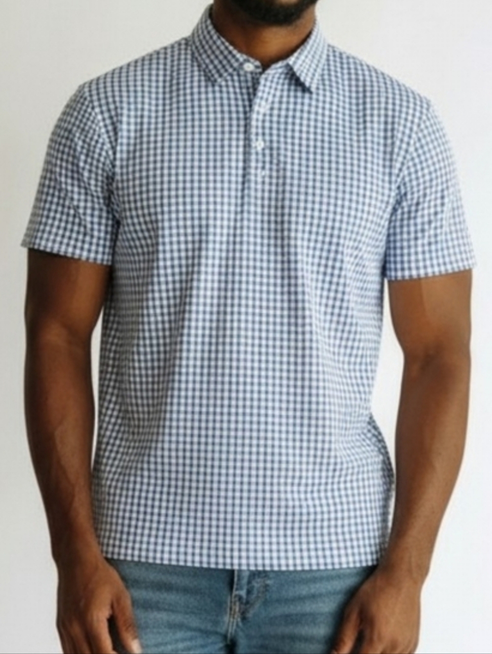 Collars & Co Blue Checkered Men's Shirt - L